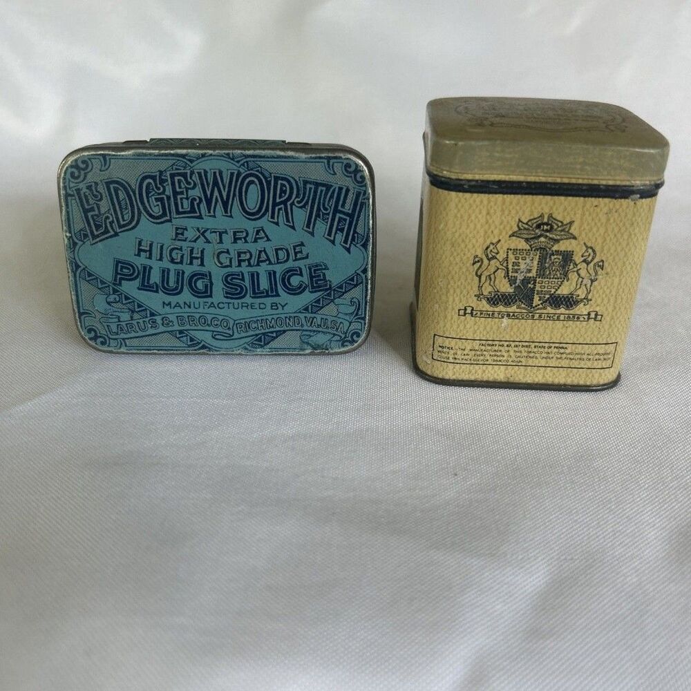 Lot of 2 Vintage Tobacco Tins Edgeworth & John Middleton Advertising USA